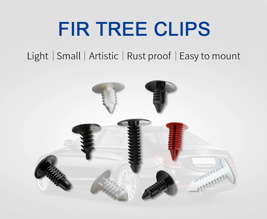 Gl153 Plastic Xmas Pin Tree Rivet Nylon Fir Tree Shaped Barbed Automobile Snap Clip Rivet